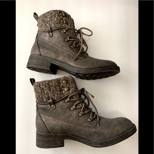 Lace up hiking boots